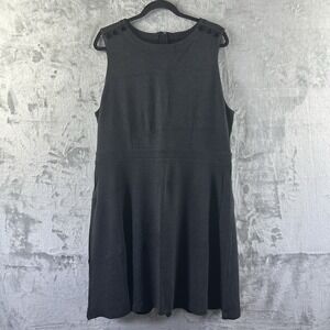 Loft Dress Women's 18 Gray A-Line Zip Closure NEW